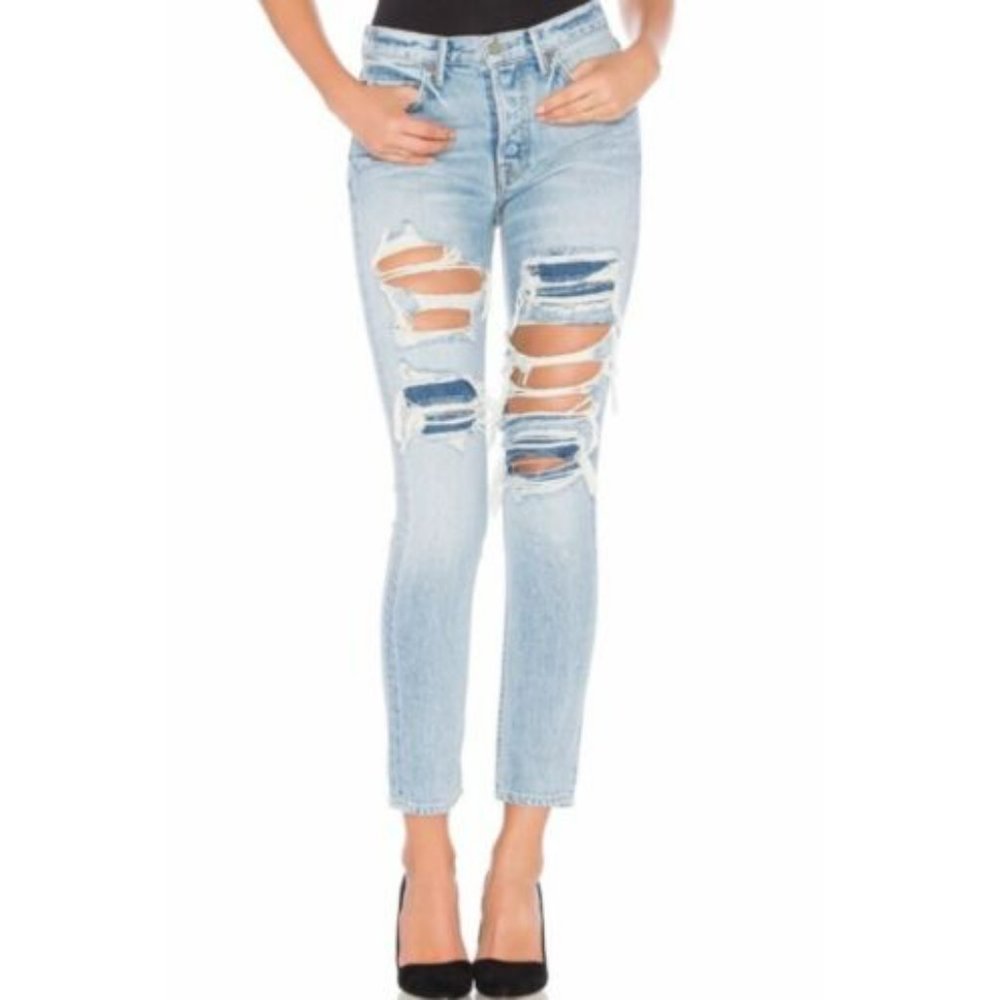 GRLFRND x Revolve Karolina High-Rise E Street Distressed Skinny Jean Size 24 NWT